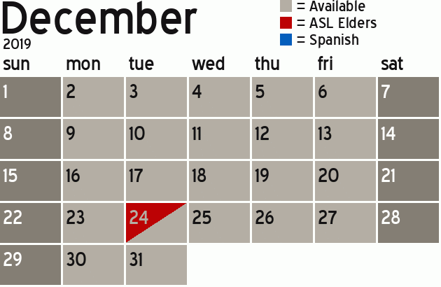 Missionary Dinner Calendar