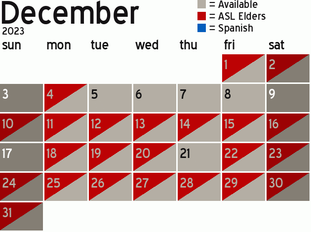 Missionary Dinner Calendar